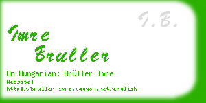 imre bruller business card